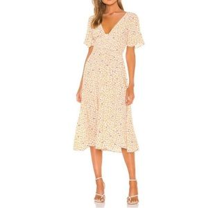 NWOT Free People In Full Bloom Ivory Yellow Floral Dress Size Medium